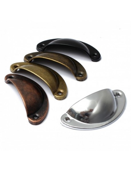 Retro Cupboard Cabinet Drawer Door Pull Handles Home Kitchen Furniture Half Moon Shell Handle