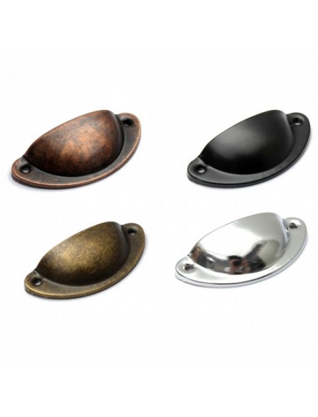 Retro Cupboard Cabinet Drawer Door Pull Handles Home Kitchen Furniture Half Moon Shell Handle