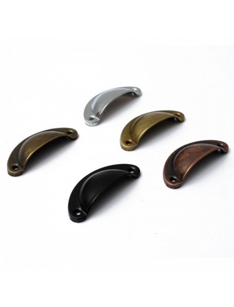 Retro Cupboard Cabinet Drawer Door Pull Handles Home Kitchen Furniture Half Moon Shell Handle