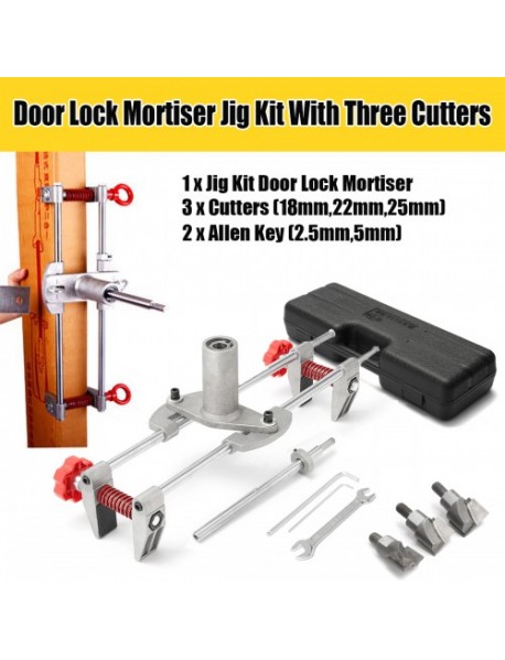 5 Minutes Door Lock Mortiser Jig Kit With Three Cutters