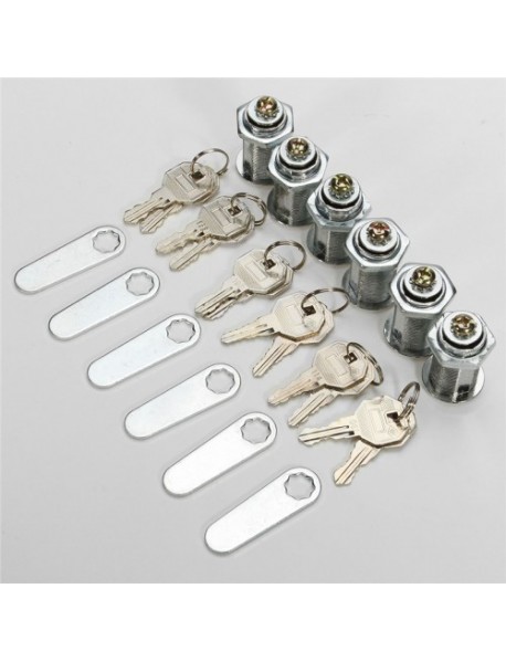 6Pcs Zinc Alloy Cam Lock Storage Cabinet Lock Keys for Drawer Door Tool