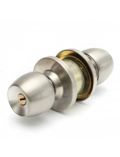 Stainless Steel Round Door Knobs Handle Entrance Interior Passage Lock Entry with Key