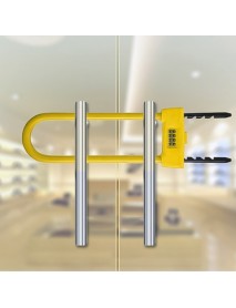 Glass Door Double open U-lock Anti Hydraulic Shear Lengthened Mechanical Code Lock (Yellow)