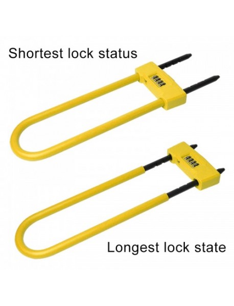 Glass Door Double open U-lock Anti Hydraulic Shear Lengthened Mechanical Code Lock (Yellow)