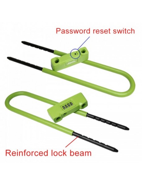 Glass Door Double open U-lock Anti Hydraulic Shear Lengthened Mechanical Code Lock (Green)