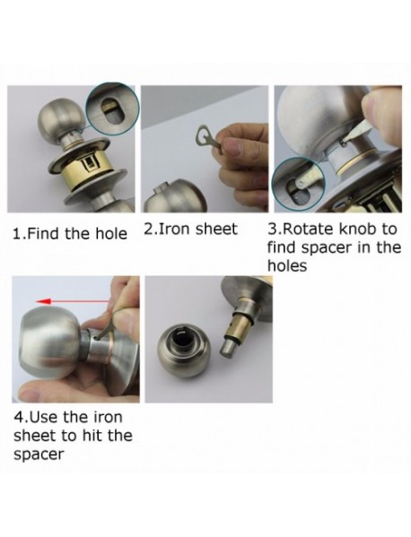 Stainless Steel Cylindrical Door Knob Handle Entrance Lock Set