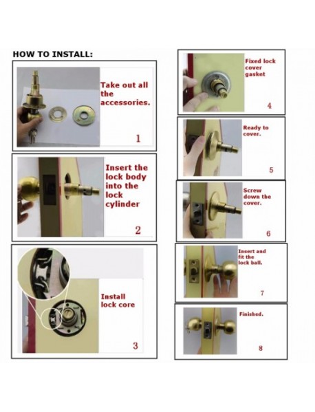 Stainless Steel Cylindrical Door Knob Handle Entrance Lock Set