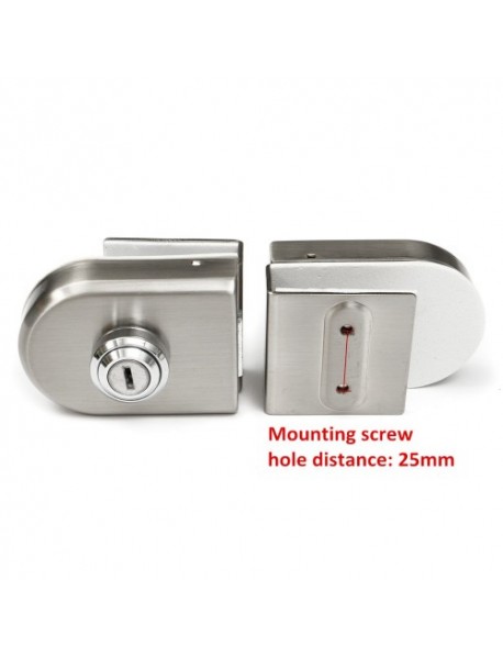 Stainless Steel 12mm Glass Door Lock Double Swing Hinged Frameless Door Lock