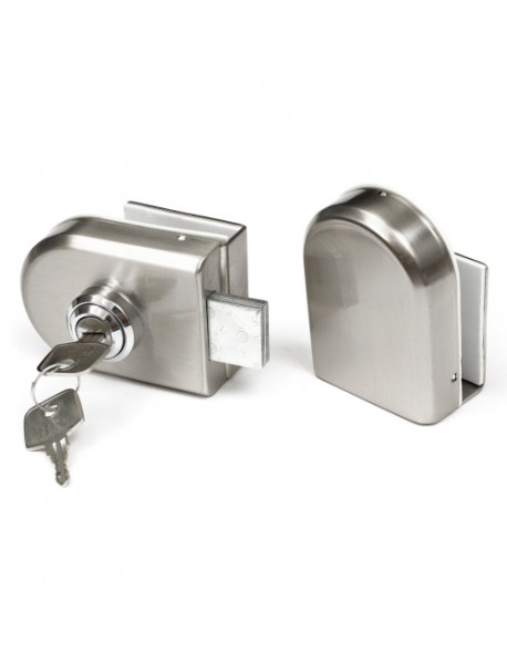 Stainless Steel 12mm Glass Door Lock Double Swing Hinged Frameless Door Lock