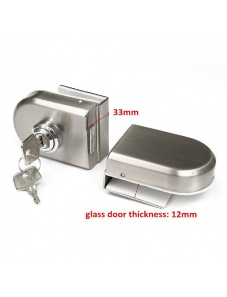 Stainless Steel 12mm Glass Door Lock Double Swing Hinged Frameless Door Lock