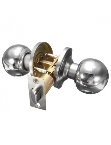 Stainless Steel Bathroom Door Lock Cylinder Round Knob Door Handle for 25mm-45mm Door