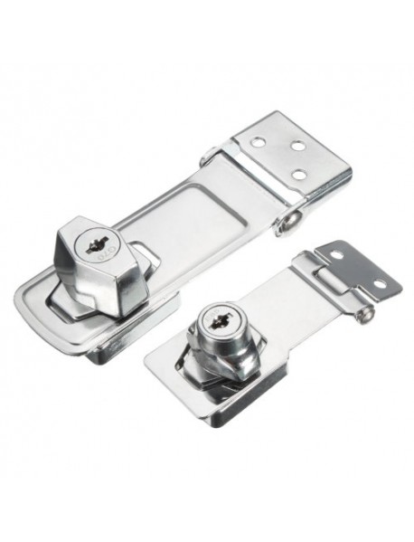 Locking Cylinder HASP Staple Garage Gate Door Lock Padlock with 2 Keys 75/105mm