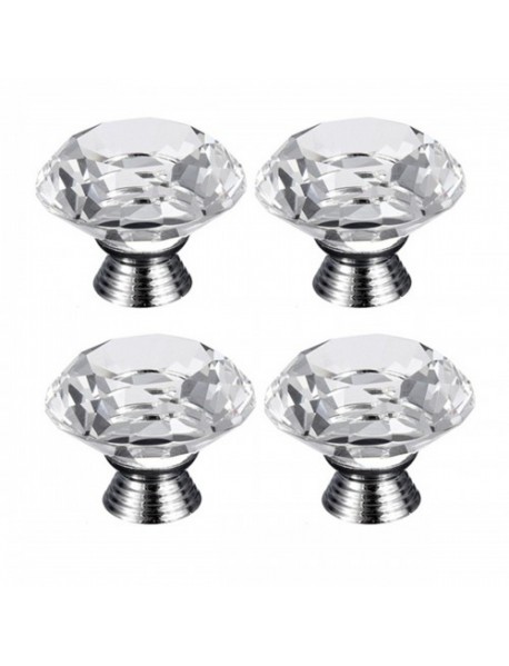 40mm Crystal Glass Door Knobs Kitchen Furniture Drawer Cabinet Cupboard Pull Handle