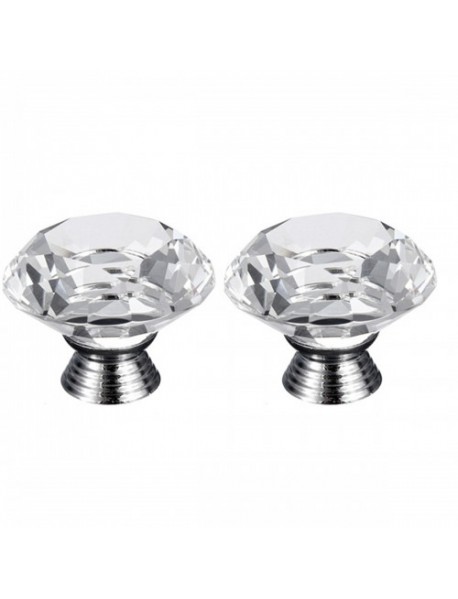 40mm Crystal Glass Door Knobs Kitchen Furniture Drawer Cabinet Cupboard Pull Handle