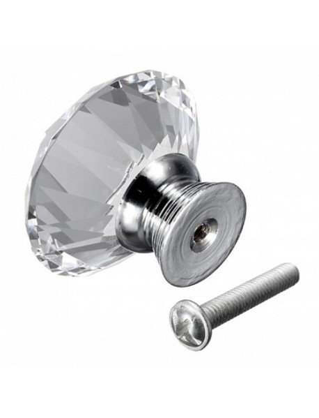 40mm Crystal Glass Door Knobs Kitchen Furniture Drawer Cabinet Cupboard Pull Handle