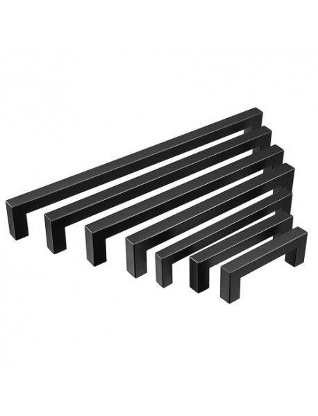 12x12mm Black Hollow Square Stainless Steel Door Handles Drawer Pull For Cupboard Cabinet