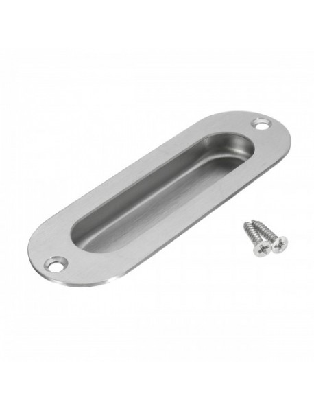 Stainless Steel Oval Flat Flush Recessed Drawer Cabinet Cupboard Door Pull Handles Kit