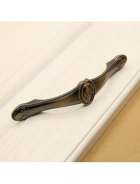 2806 Green Bronze Cabinet Wardrobe Door Drawer Vintage Zinc Alloy Solid Handle, Hole Distance: 96mm