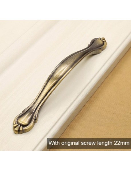 2805 Green Bronze Cabinet Wardrobe Door Drawer Vintage Zinc Alloy Solid Handle, Hole Distance: 128mm