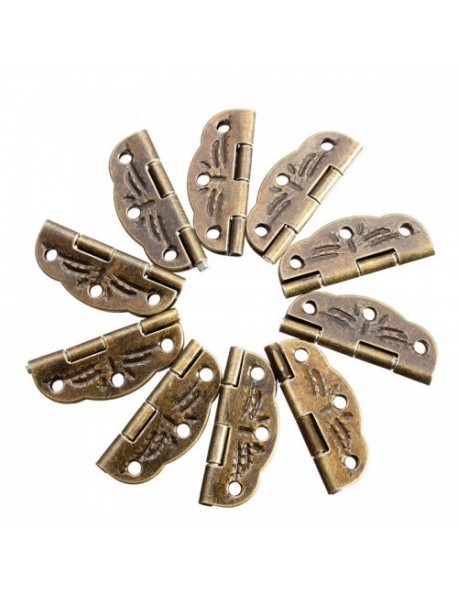 10Pcs 30mmx22mm Antique Bronze Door Butt Hinges Cabinet Gate Closet Butt Hinges With Screws