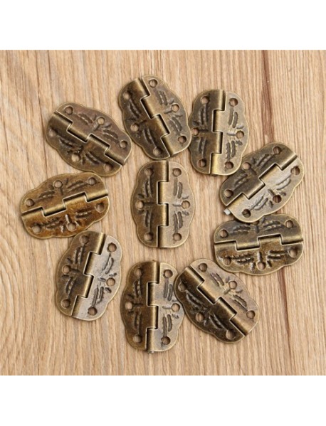 10Pcs 30mmx22mm Antique Bronze Door Butt Hinges Cabinet Gate Closet Butt Hinges With Screws