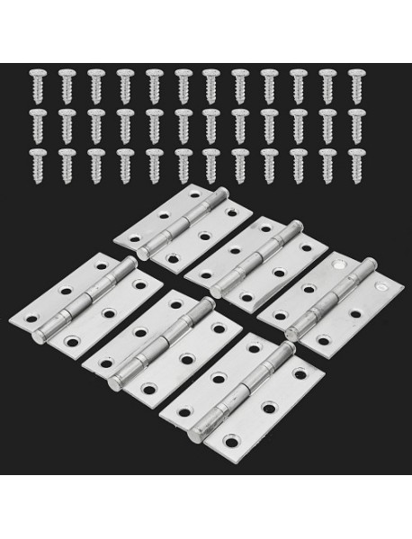 6Pcs 2.5Inch Stainless Steel Boat Marine Cabinet Butt Hinge With Screws