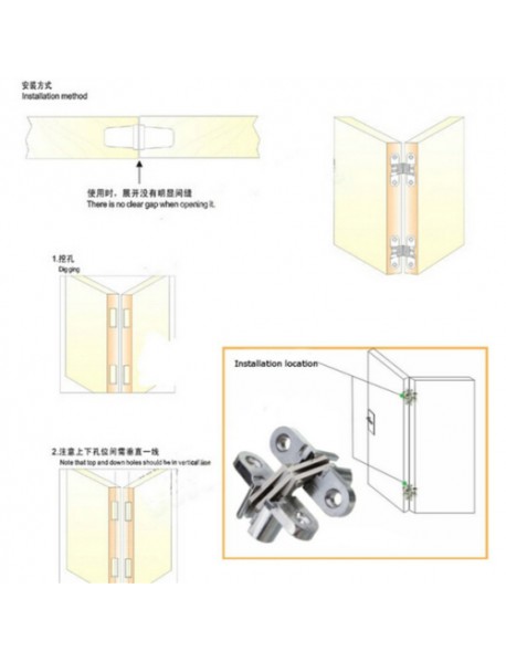 Hidden Hinge Stainless Steel Invisible Hinges Wooden Box Folding Door