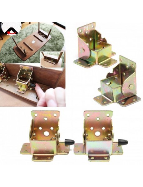 4pcs Folding Bracket Folding Table Leg Brackets with Lock Table Hinges Furniture