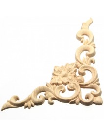 Wood Applique Oak Carving Corner Furniture Frame Onlay Unpainted Decor 20x15cm