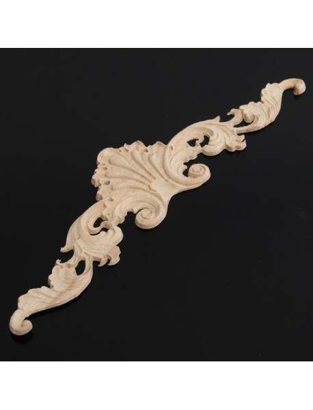 Wood Oak Carving Applique Unpainted Flower Applique Door Corner Decoration Onlay Furniture Cabinet